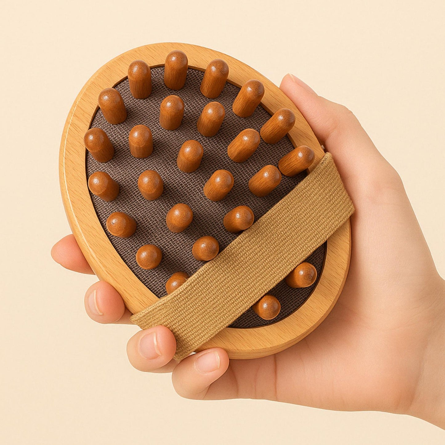 Brosse de massage en bois naturel